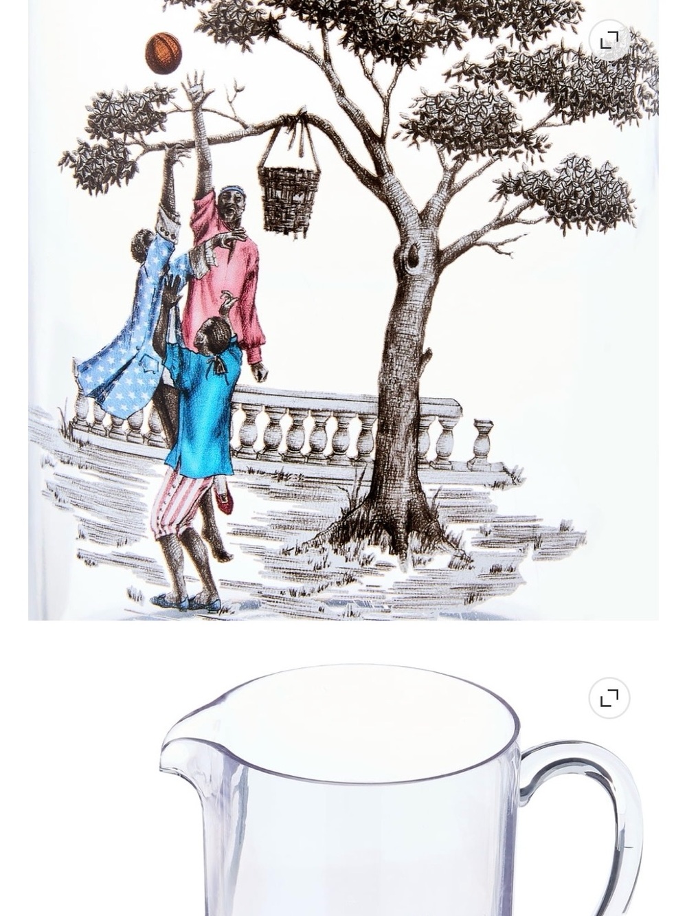 Sheila Bridges for Walmart Clear AcrylicPitcher w/Harlem Toile Scene - White - Picture 3 of 5